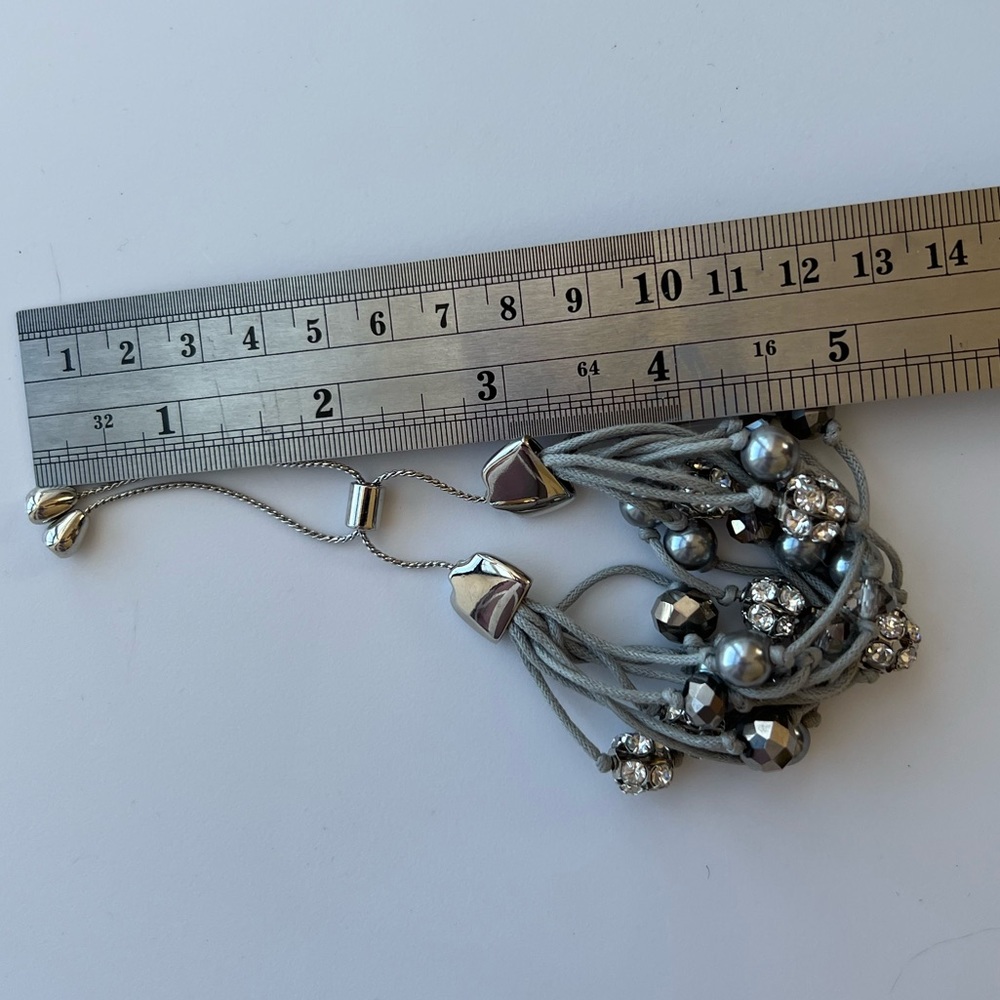 ✔Grey Silver Multistrand Shamballa Bracelet - Picture 4 of 4